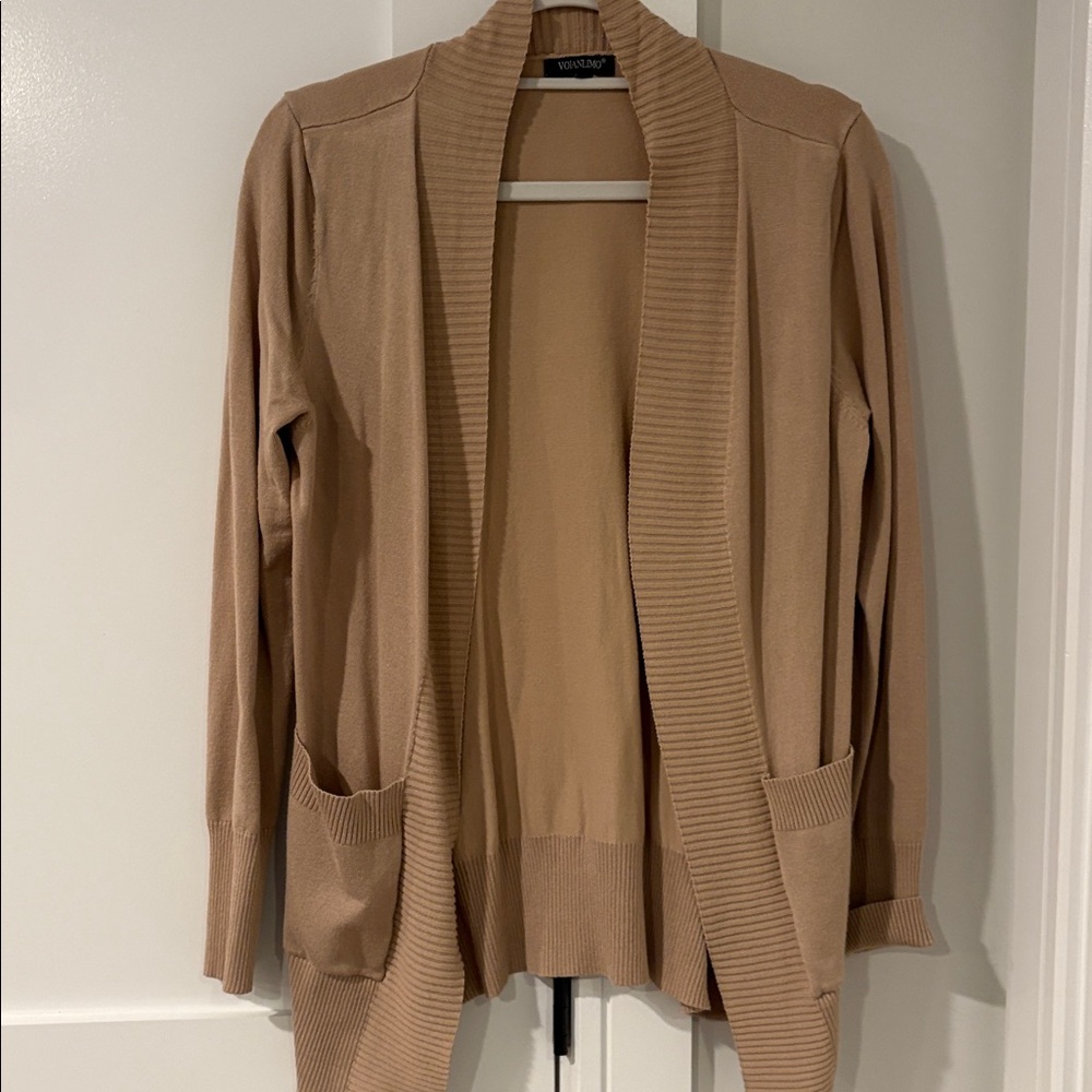 Voianlimo Women's Charcoal Black and Tan Cardigan Sweaters Set Of 2 Size Small - Picture 5 of 10